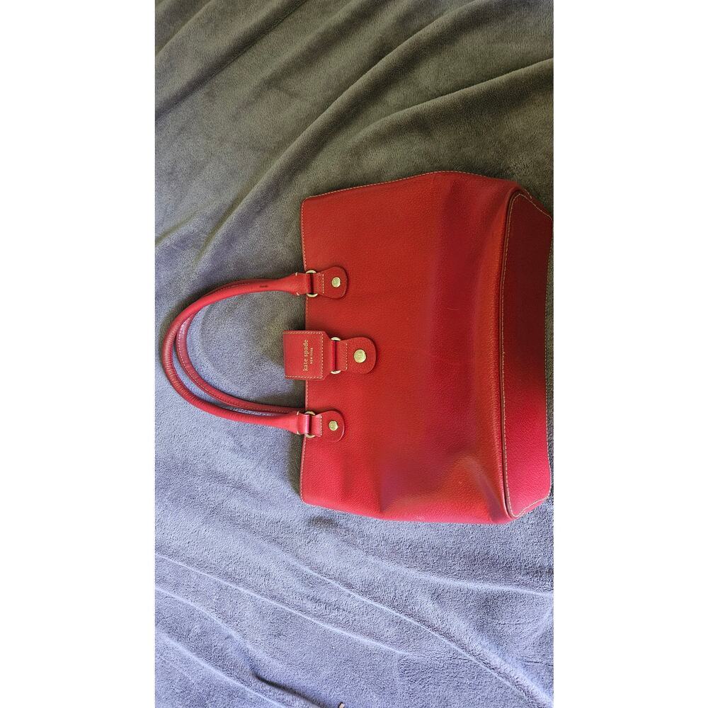 Kate Spade Tote Satchel with Magnetic Snap, Red with Gold Hardware‎